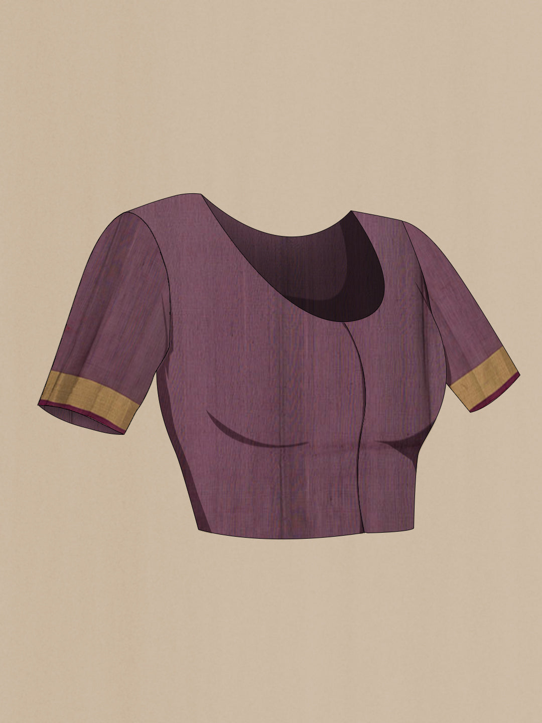 Close up image of the blouse of Green Blended Kora Cotton Saree with Zari Butta on the body and Zari Border. 