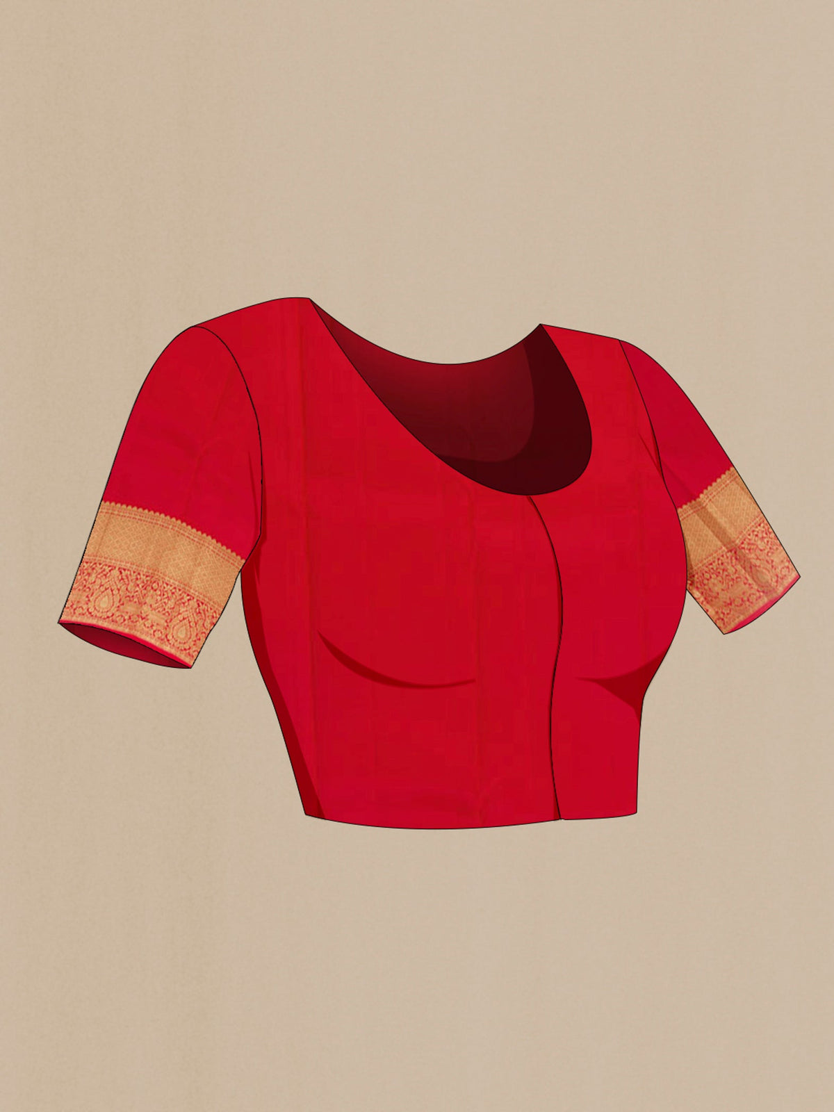 Close up image of the blouse of Yellow Kanchipuram Silk Saree with Jacquard design on the body and Zari Border. 