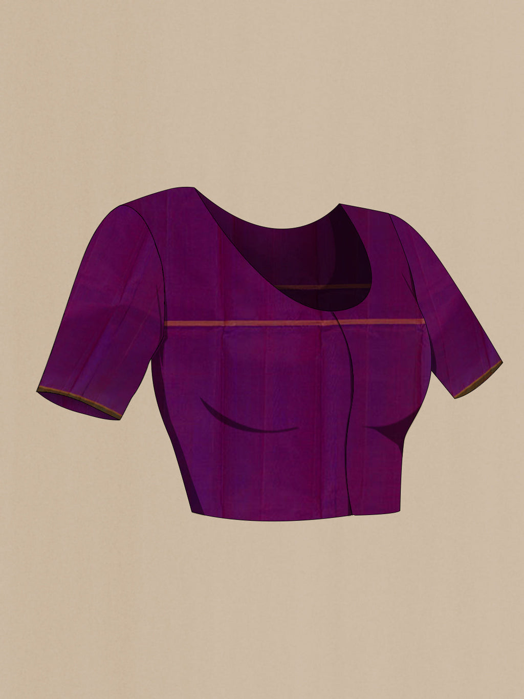 Close up image of the blouse of Multi Color Kanchipuram Silk Saree with Half And Half on the body and Without Border. 