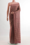 Mauve Mysore Crepe Saree with Zari Brocade on the body and Zari Border.  displayed on a mannequin