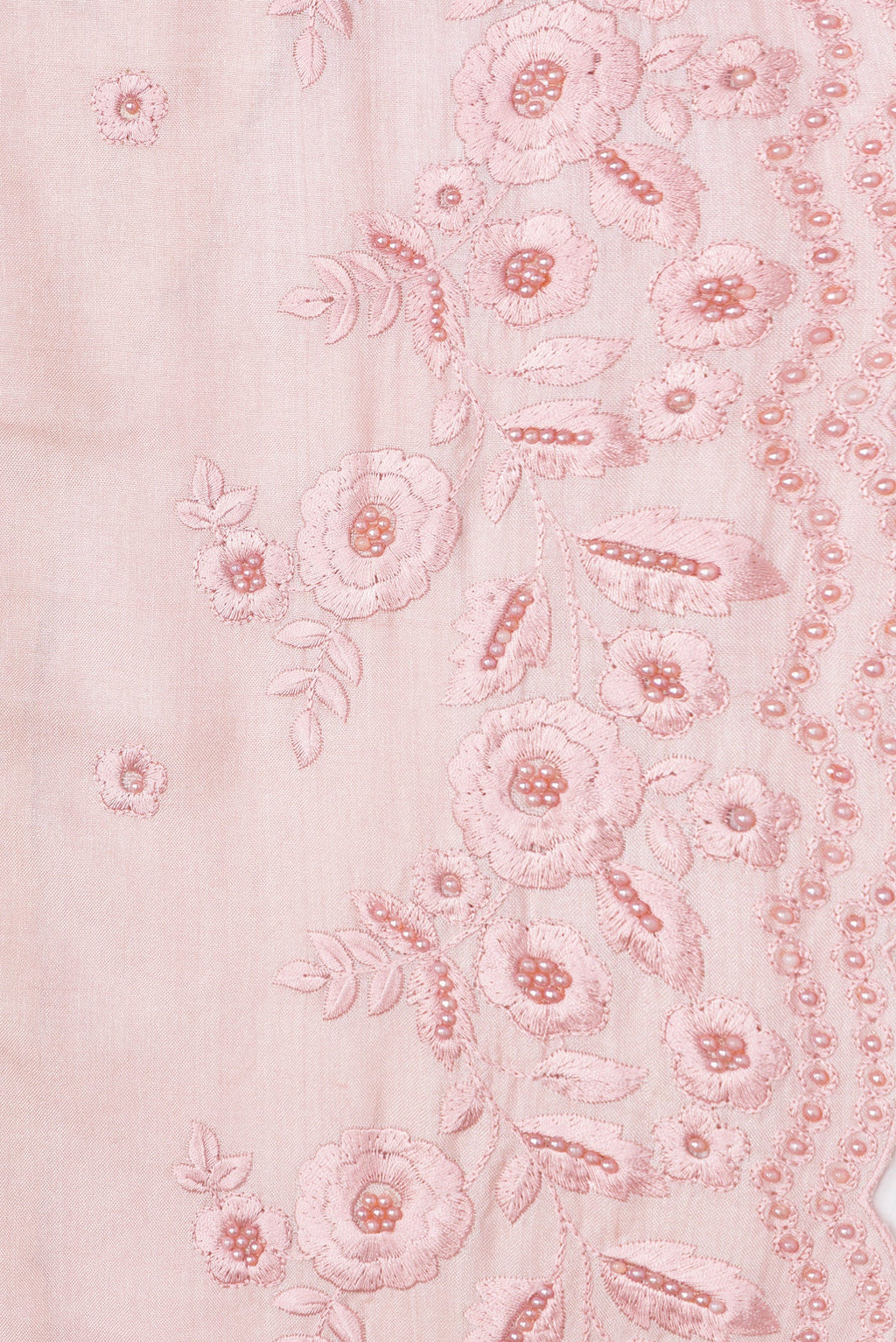 Border image of Rose Gold Dual Tone Tussar Silk Saree with Embroidery on the body and Embroidery Border. 