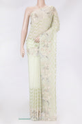 Pista Green Dual Tone Kota Silk Saree with Embroidery on the body and Embroidery Border.  displayed on a mannequin
