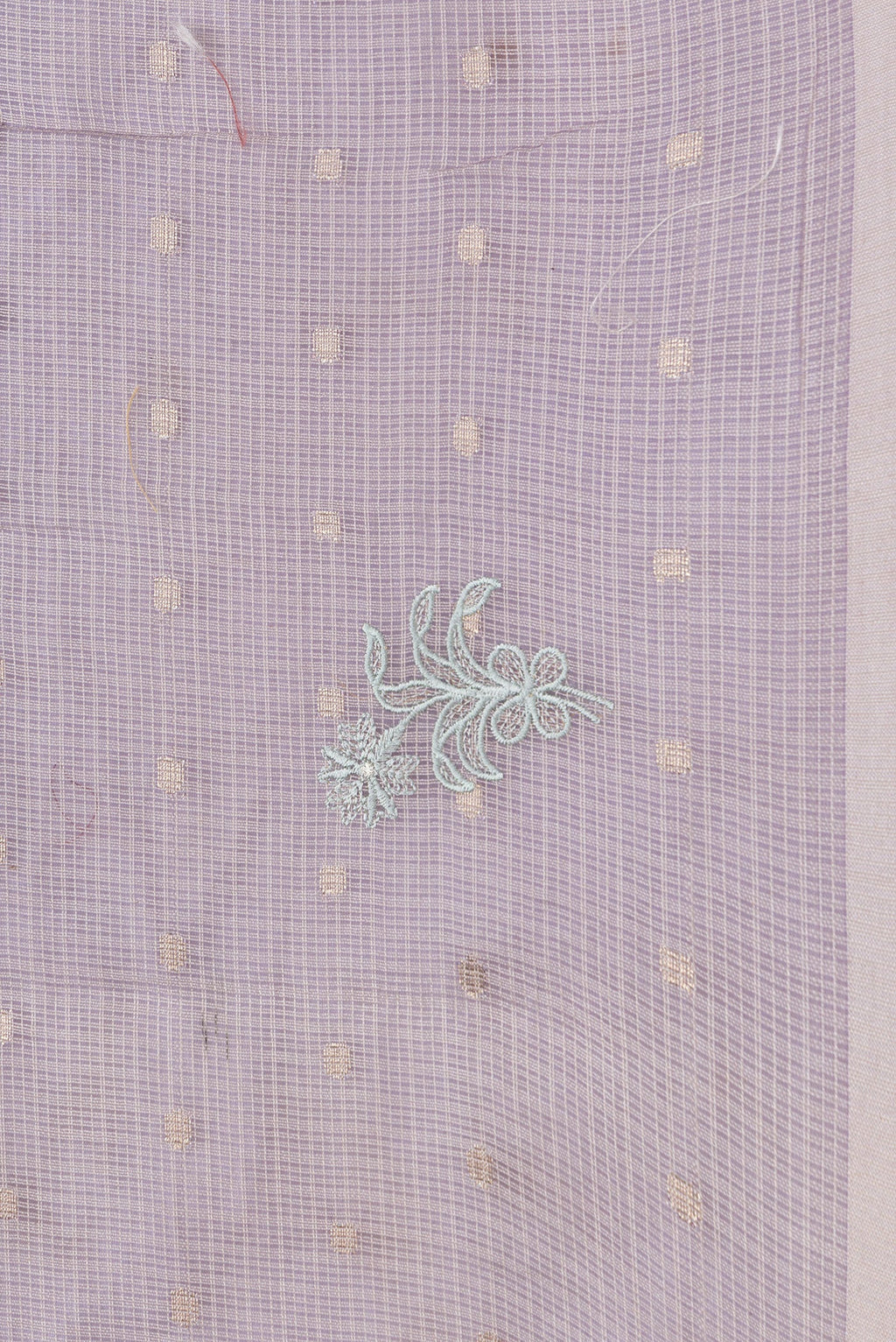 Border image of Lavender Dual Tone Kota Silk Saree with Embroidery on the body and Without Border. 