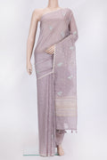 Lavender Dual Tone Kota Silk Saree with Embroidery on the body and Without Border.  displayed on a mannequin