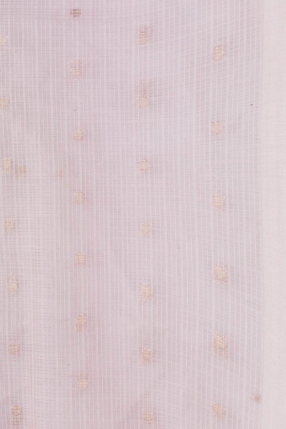 Border image of Rose Gold Dual Tone Kota Silk Saree with Zari Butta on the body and Without Border. 