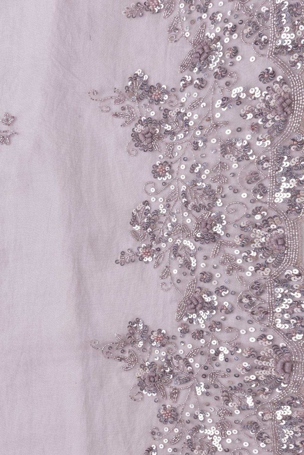 Border image of Lilac Dual Tone Organza Silk Saree with Embroidery on the body and Embroidery Border. 