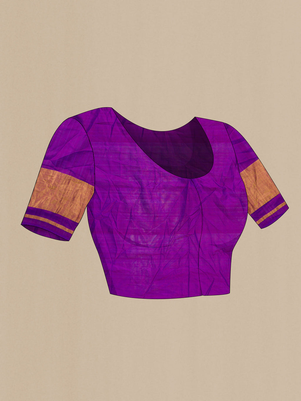Close up image of the blouse of Pink Dual Tone Bandhani Silk Saree with Bandhani Print on the body and Ikat Border. 