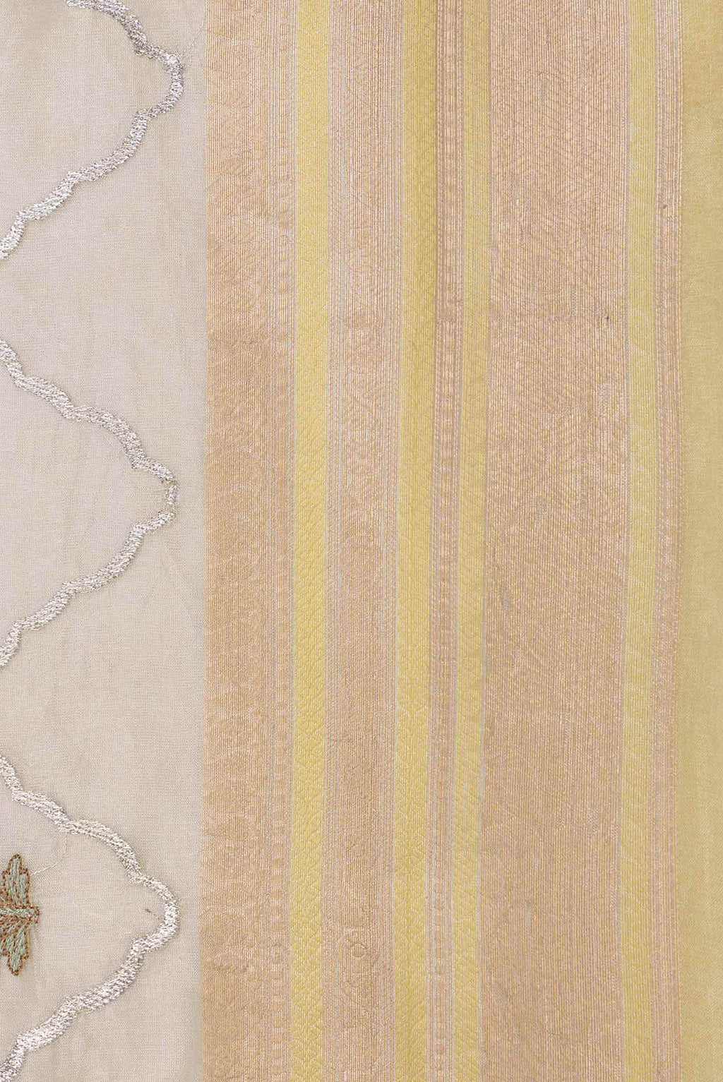 Border image of Gold Dual Tone Organza Silk Saree with Zari And Thread Butta on the body and Zari Border