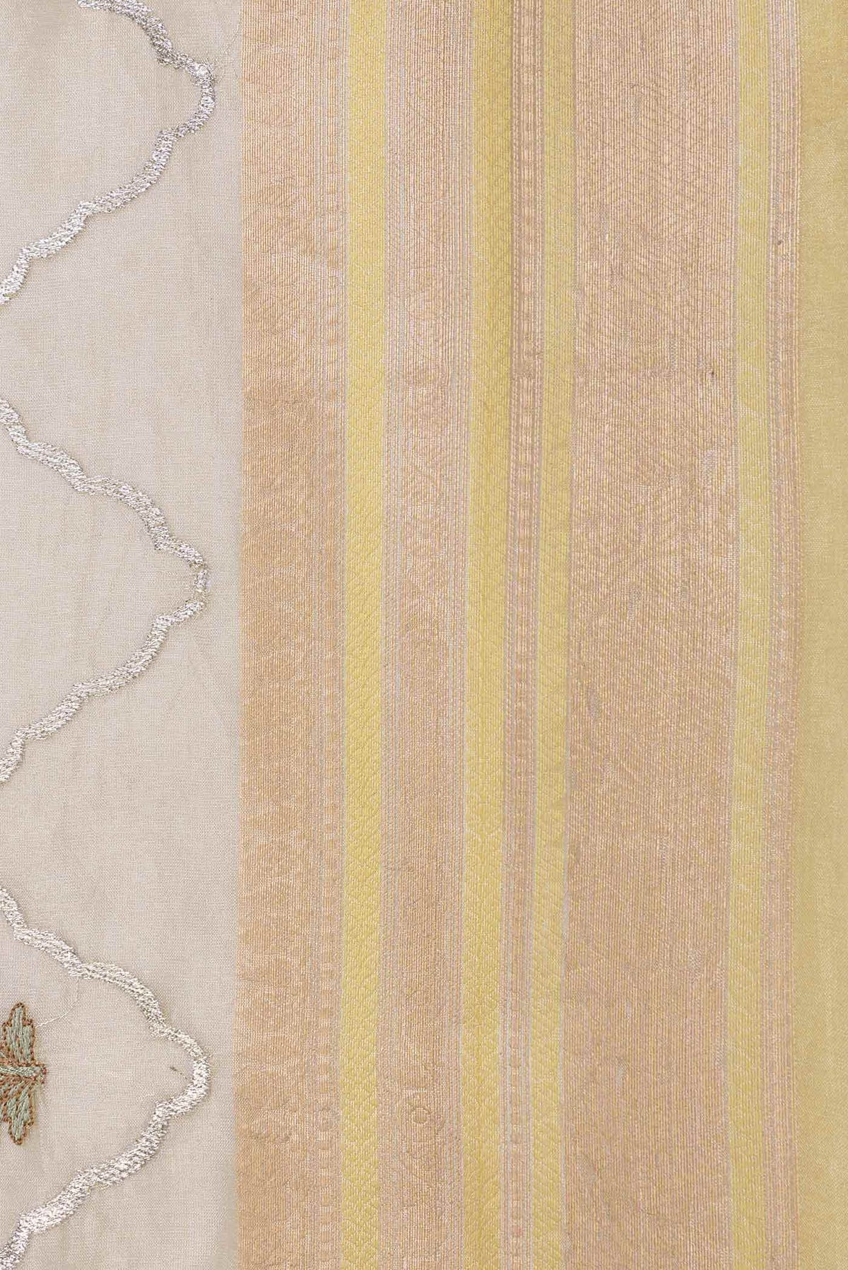 Border image of Gold Dual Tone Organza Silk Saree with Zari And Thread Butta on the body and Zari Border