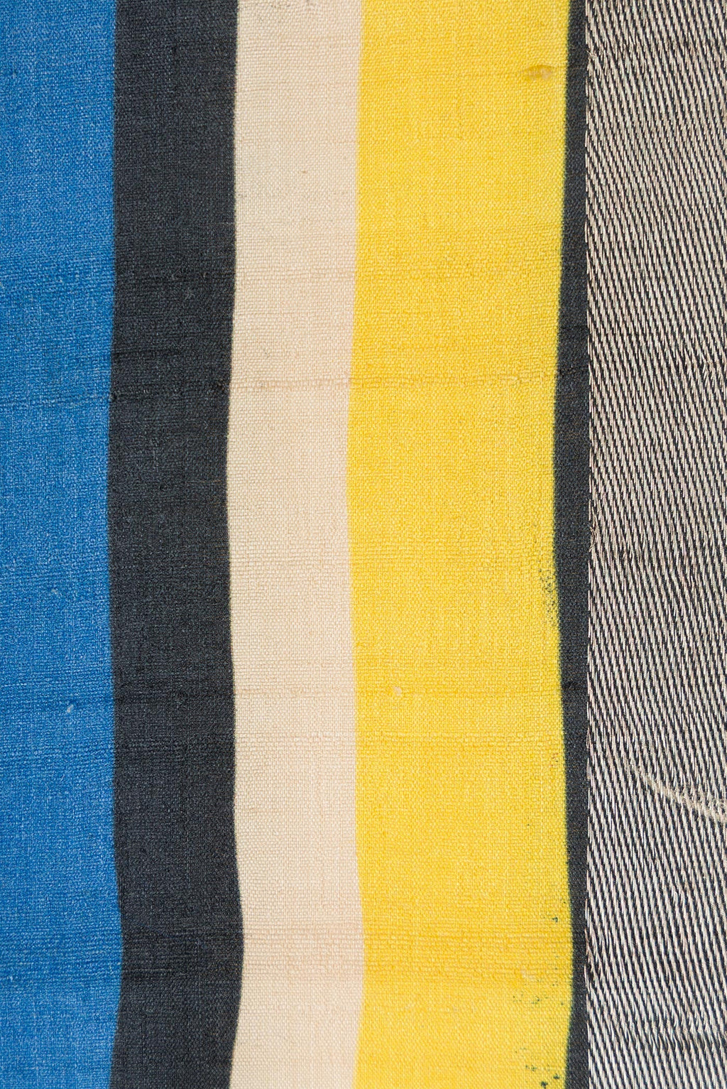 Border image of Parrot Green,Blue and Black Color Tussar Silk Saree with Stripes on the body and Zari Border. 