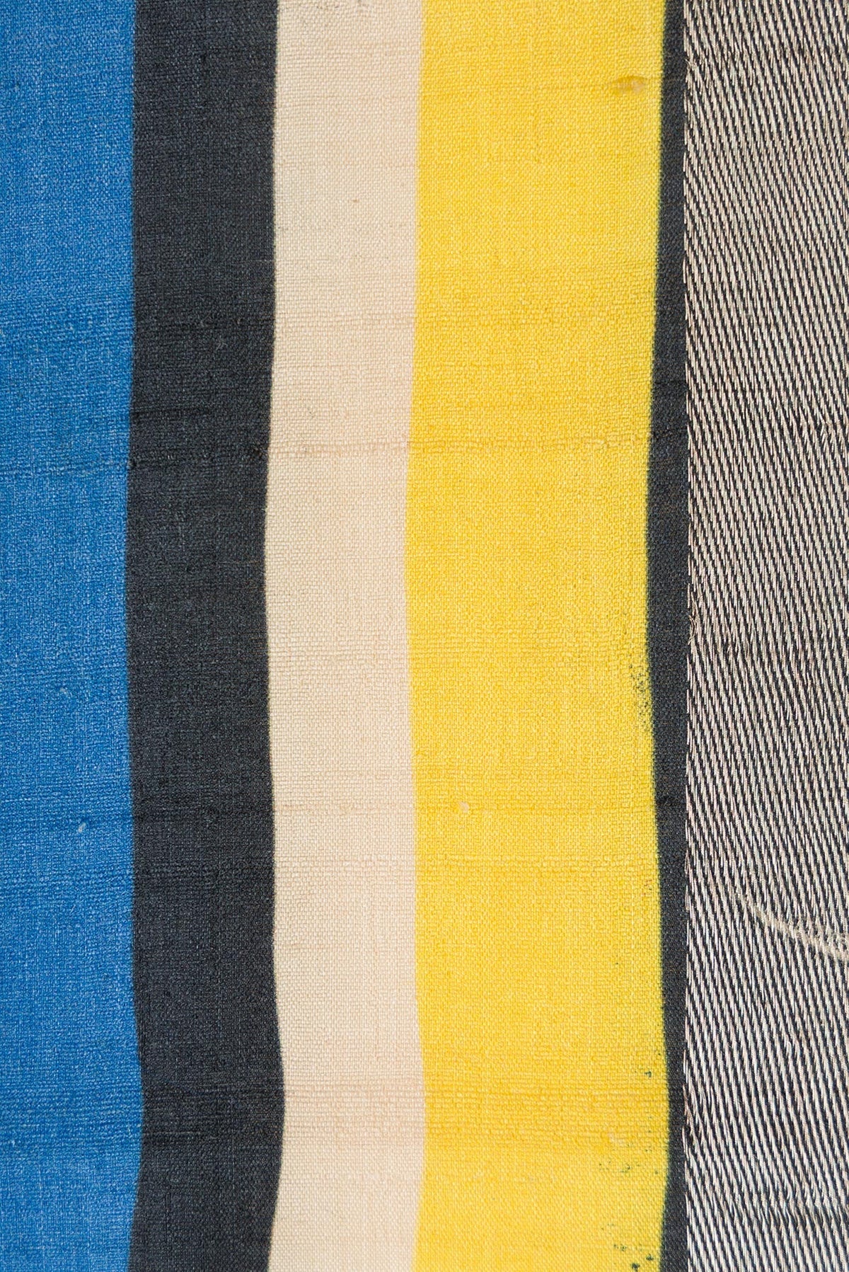 Border image of Parrot Green,Blue and Black Color Tussar Silk Saree with Stripes on the body and Zari Border. 
