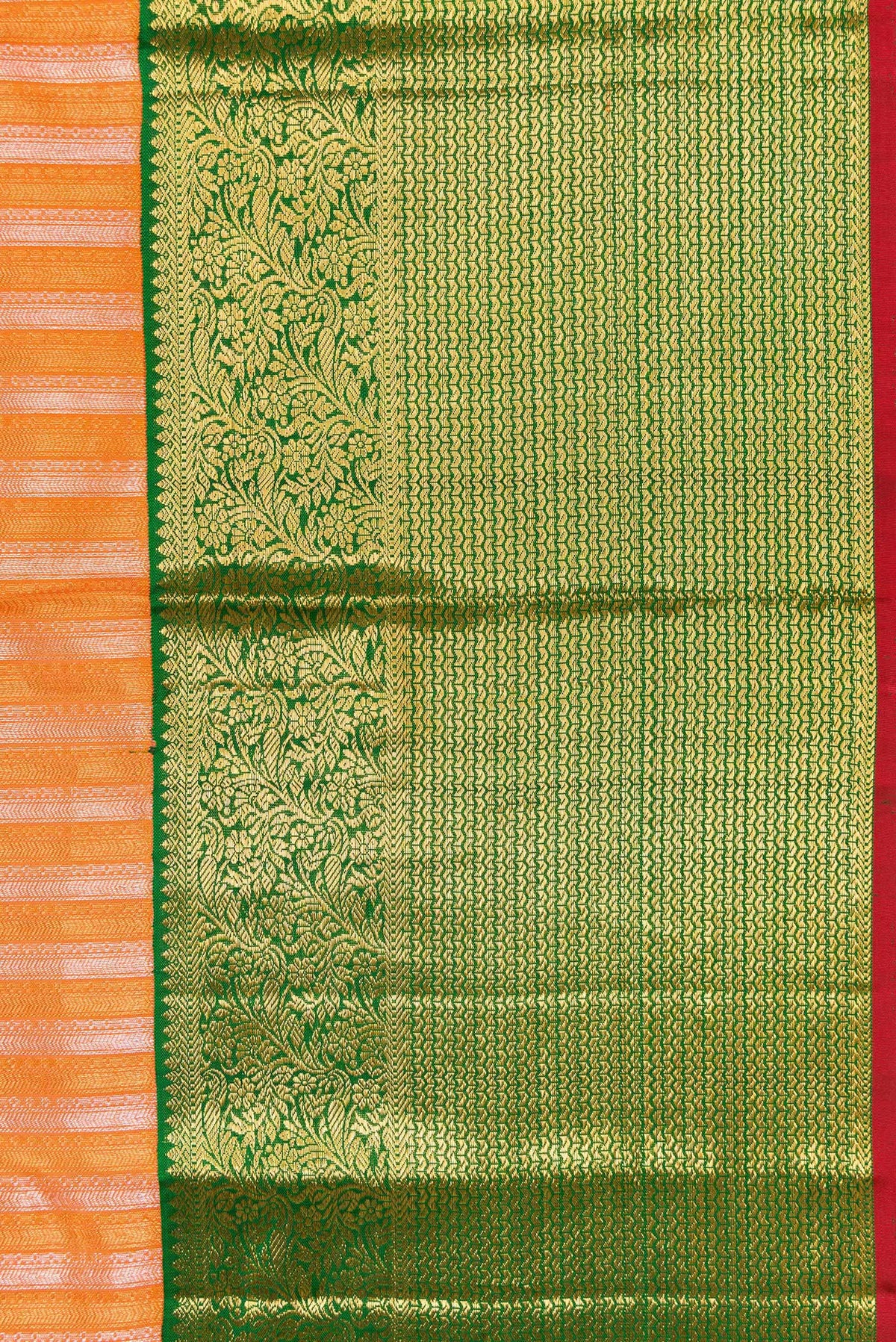 Border image of Peach Dual Tone Kanchipuram Silk Saree with Zari Brocade on the body and Zari Border. 