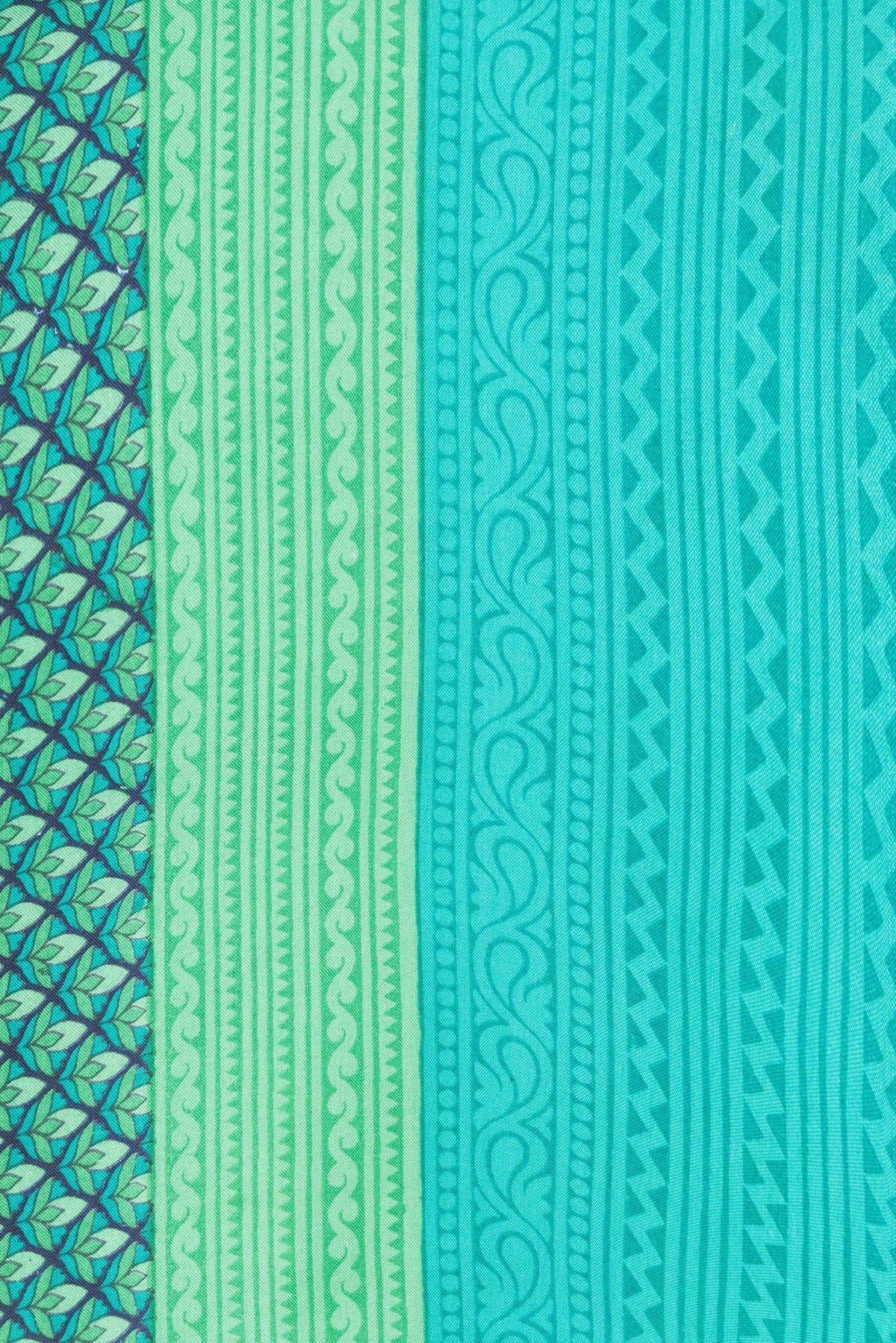 Border image of Peacock Blue Dual Tone Printed Silk Saree with Printed design on the body and Printed Border. 