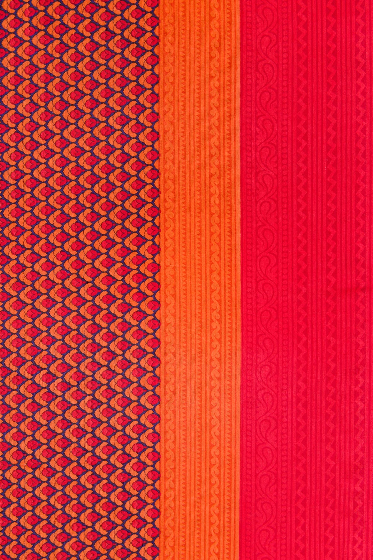 Border image of Red Dual Tone Printed Silk Saree with Printed design on the body and Printed Border. 