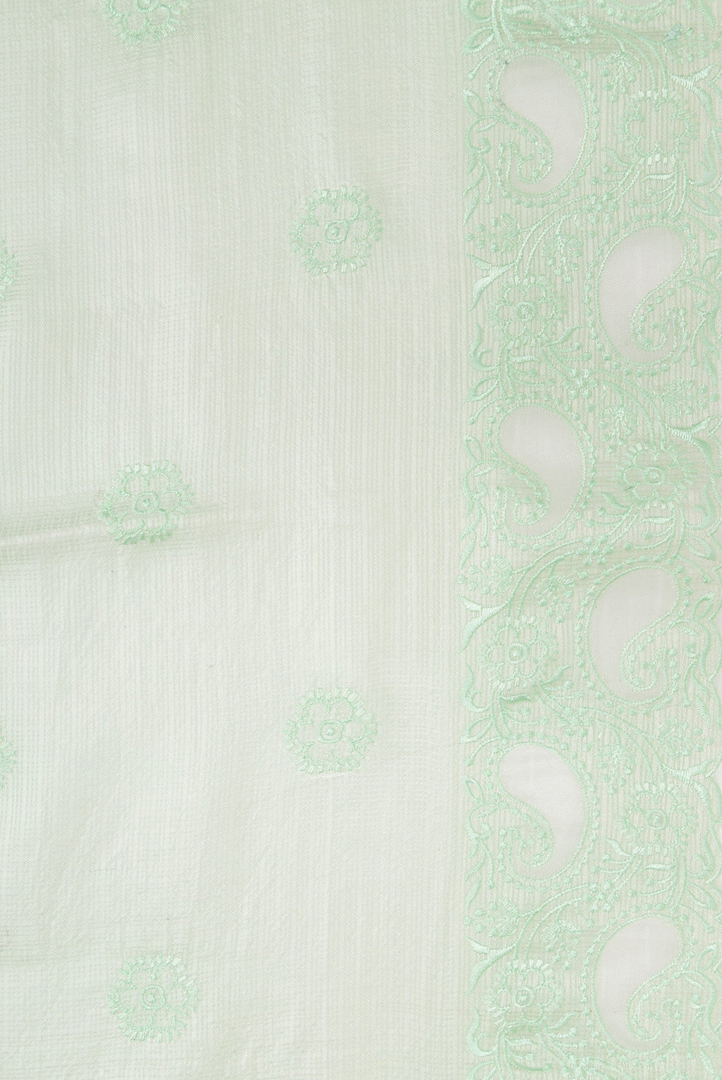 Border image of Pista Green Dual Tone Kota Silk Saree with Embroidery on the body and Embroidery Border. 