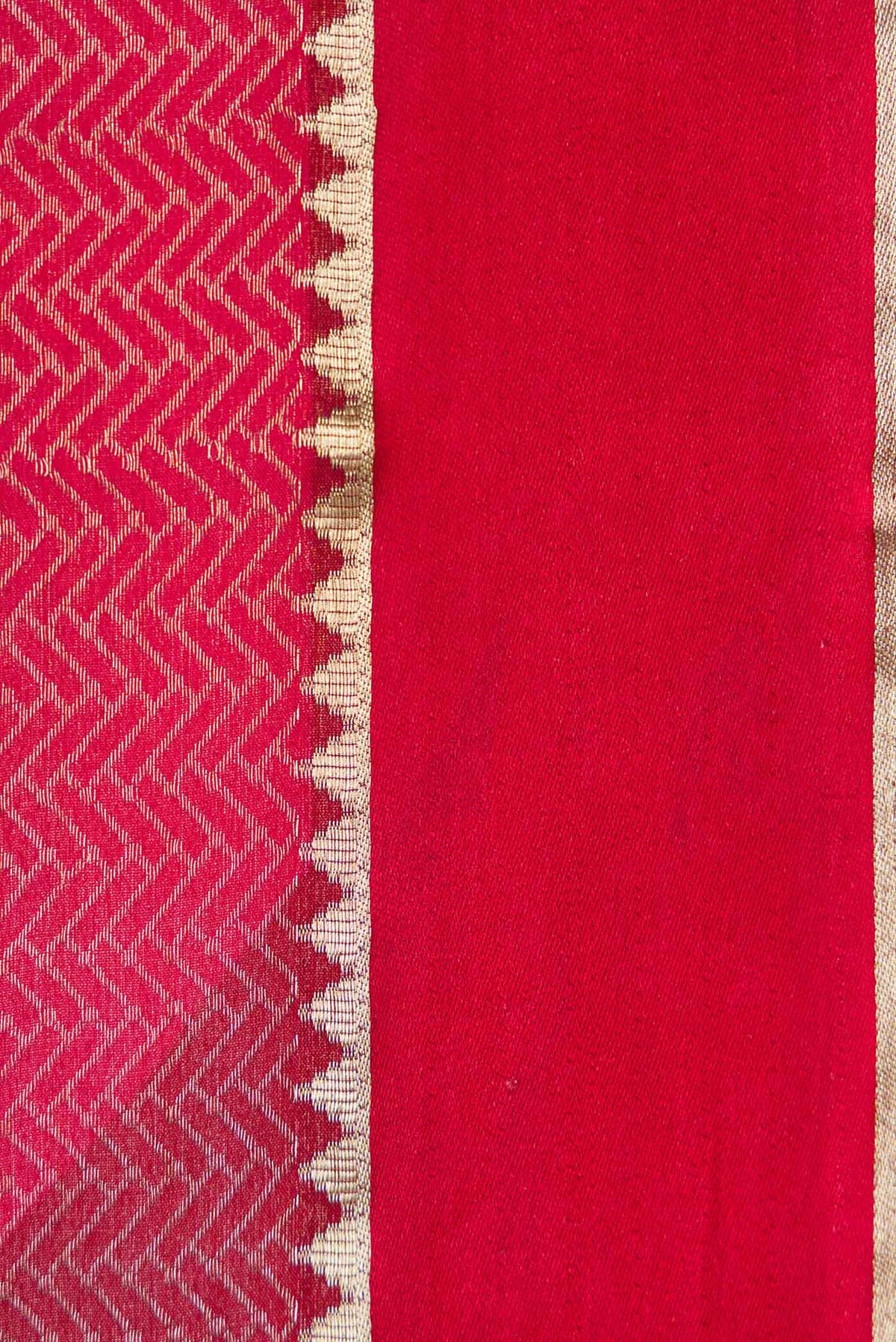 Border image of Maroon Dual Tone Mysore Georgette Saree with Zari Brocade on the body and Zari Border