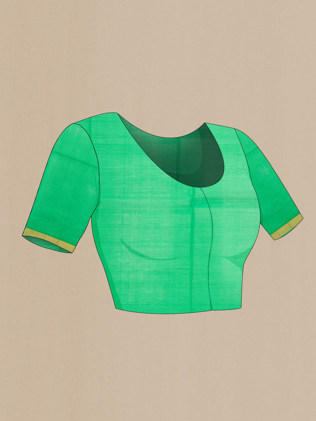 Close up image of the blouse of Pink Dual Tone Silk Cotton Saree with Zari Butta on the body and Zari Border