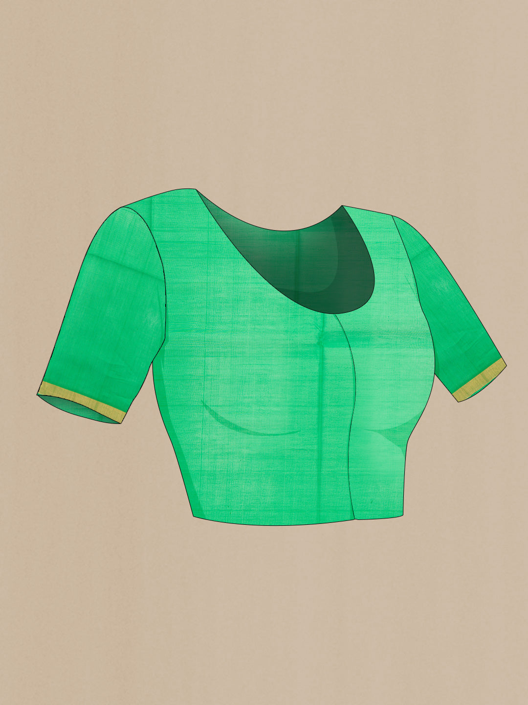 Close up image of the blouse of Pink Dual Tone Silk Cotton Saree with Zari Butta on the body and Zari Border