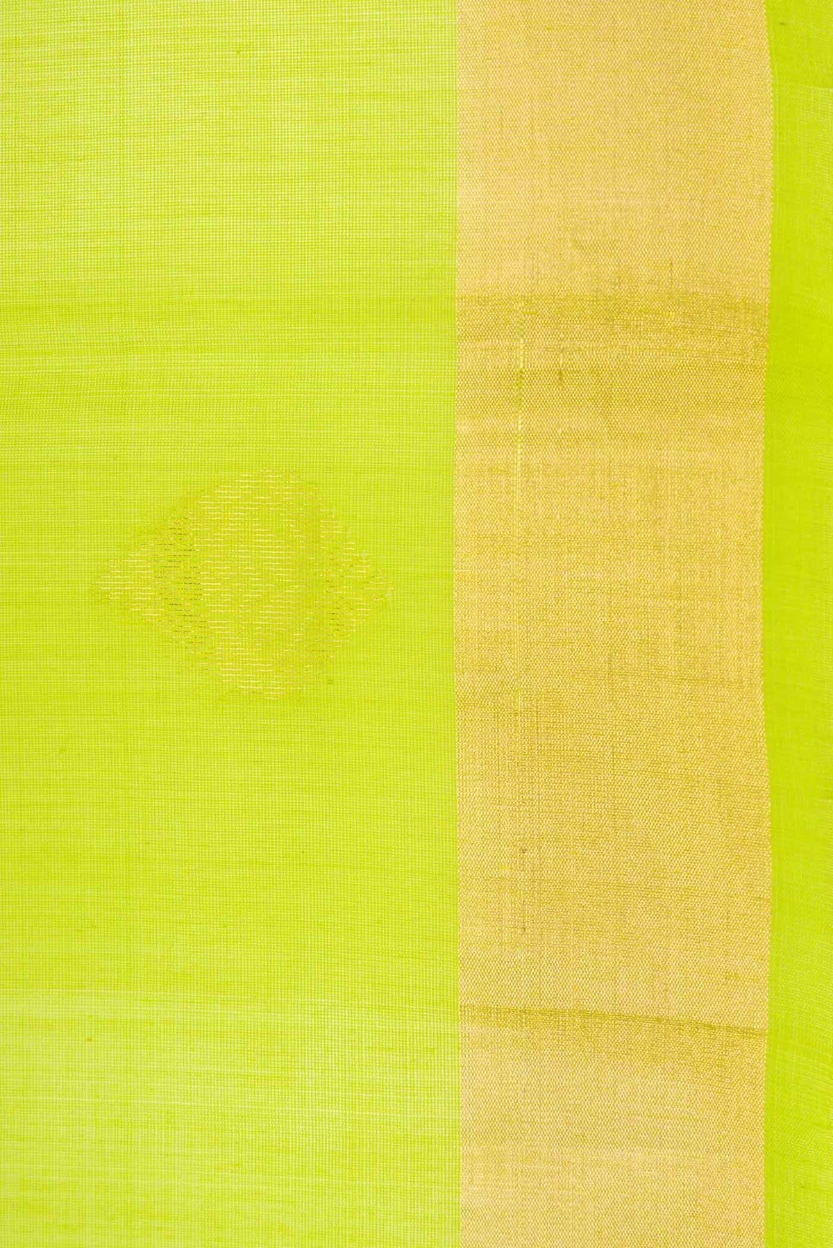 Border image of Parrot Green Dual Tone Silk Cotton Saree with Zari Butta on the body and Zari Border
