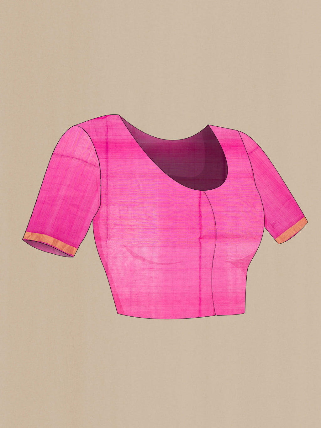 Close up image of the blouse of Green Silk Cotton Saree with Zari Butta on the body and Zari Border. 