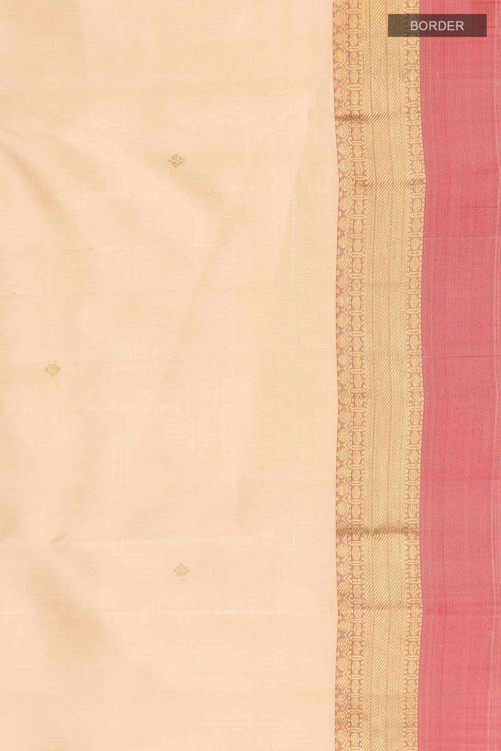 Border image of Sandal Kanchipuram Silk Saree with Zari Butta on the body and Zari Border