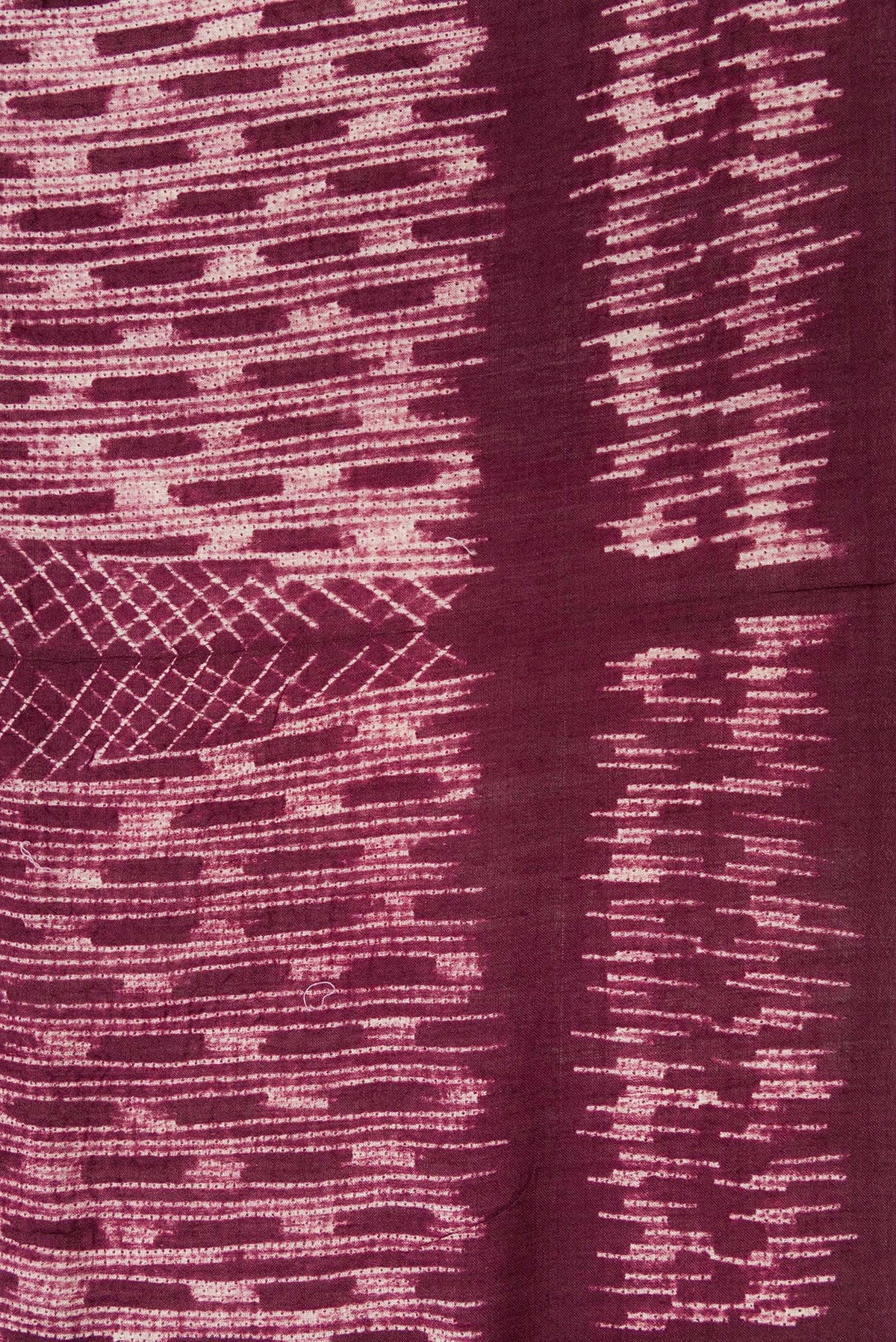 Border image of Maroon Dual Tone Tussar Silk Saree with Printed design on the body and Printed Border. 