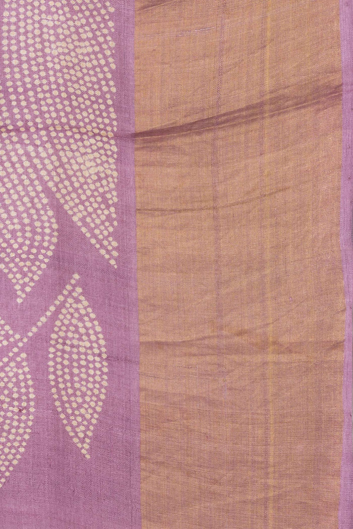 Border image of Pink Dual Tone Tussar Silk Saree with Embroidery on the body and Zari Border. 