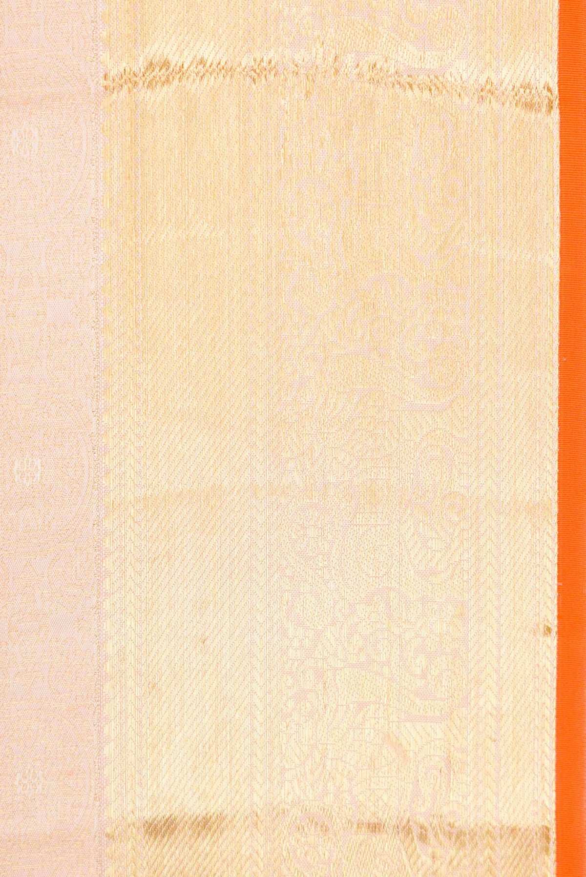 Border image of Golden Peach Dual Tone Kanchipuram Silk Saree with Zari Brocade on the body and Zari Border
