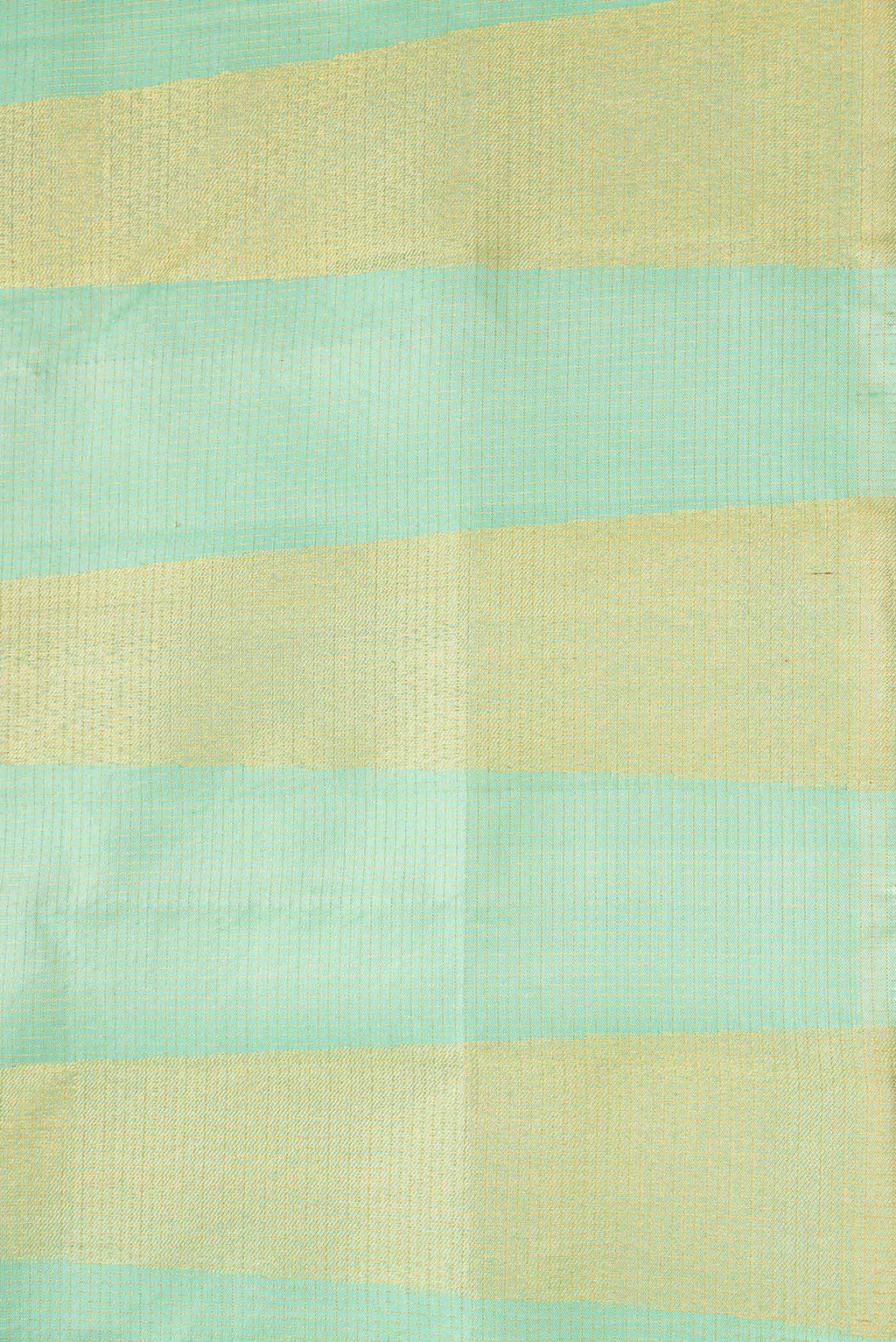 Border image of Pure Silk Pure Zari Pista Green Dual Tone Kanchipuram Saree with Checked design on the body and Fancy Border