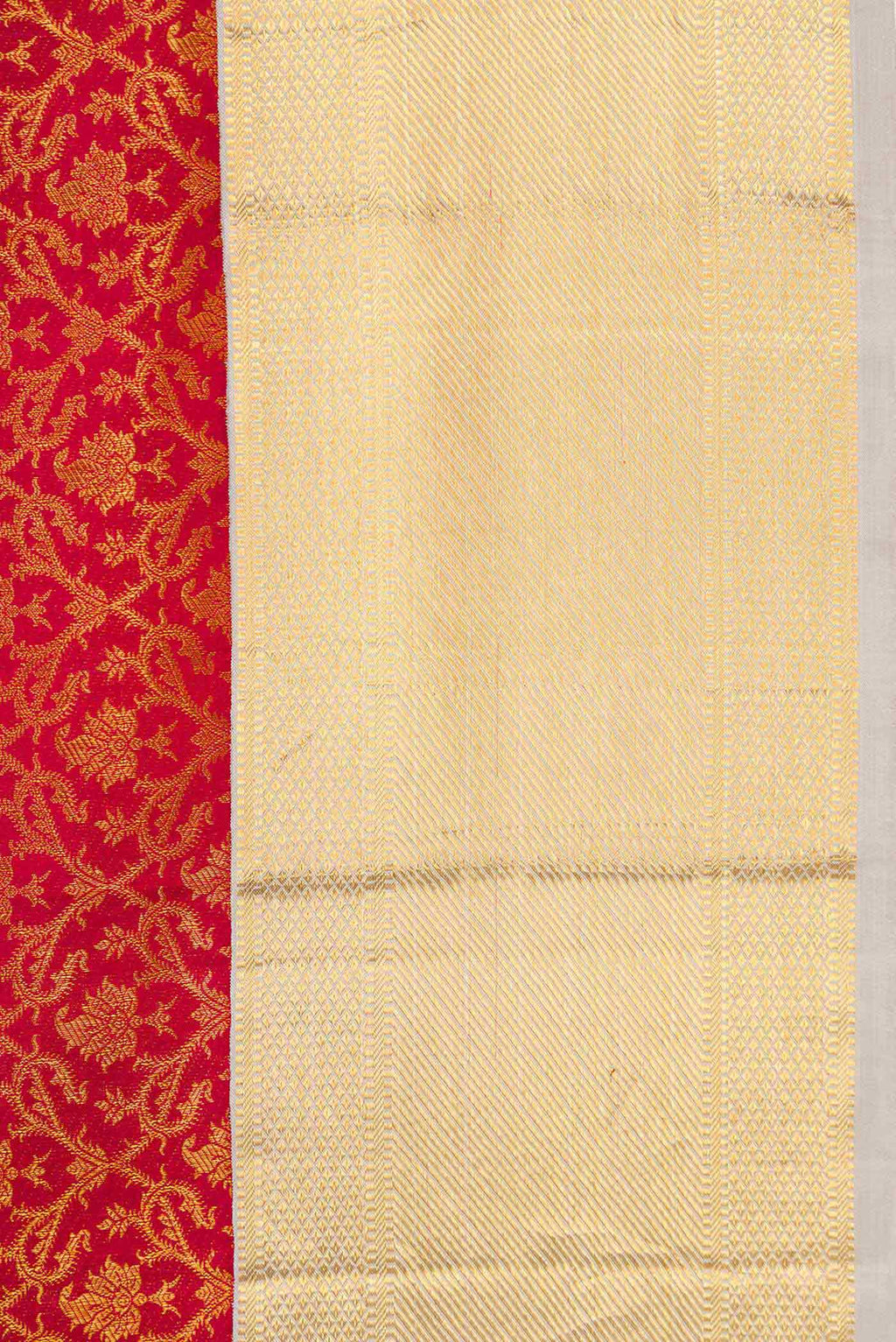 Border image of Maroon Dual Tone Kanchipuram Saree with Zari Brocade on the body and Zari Border