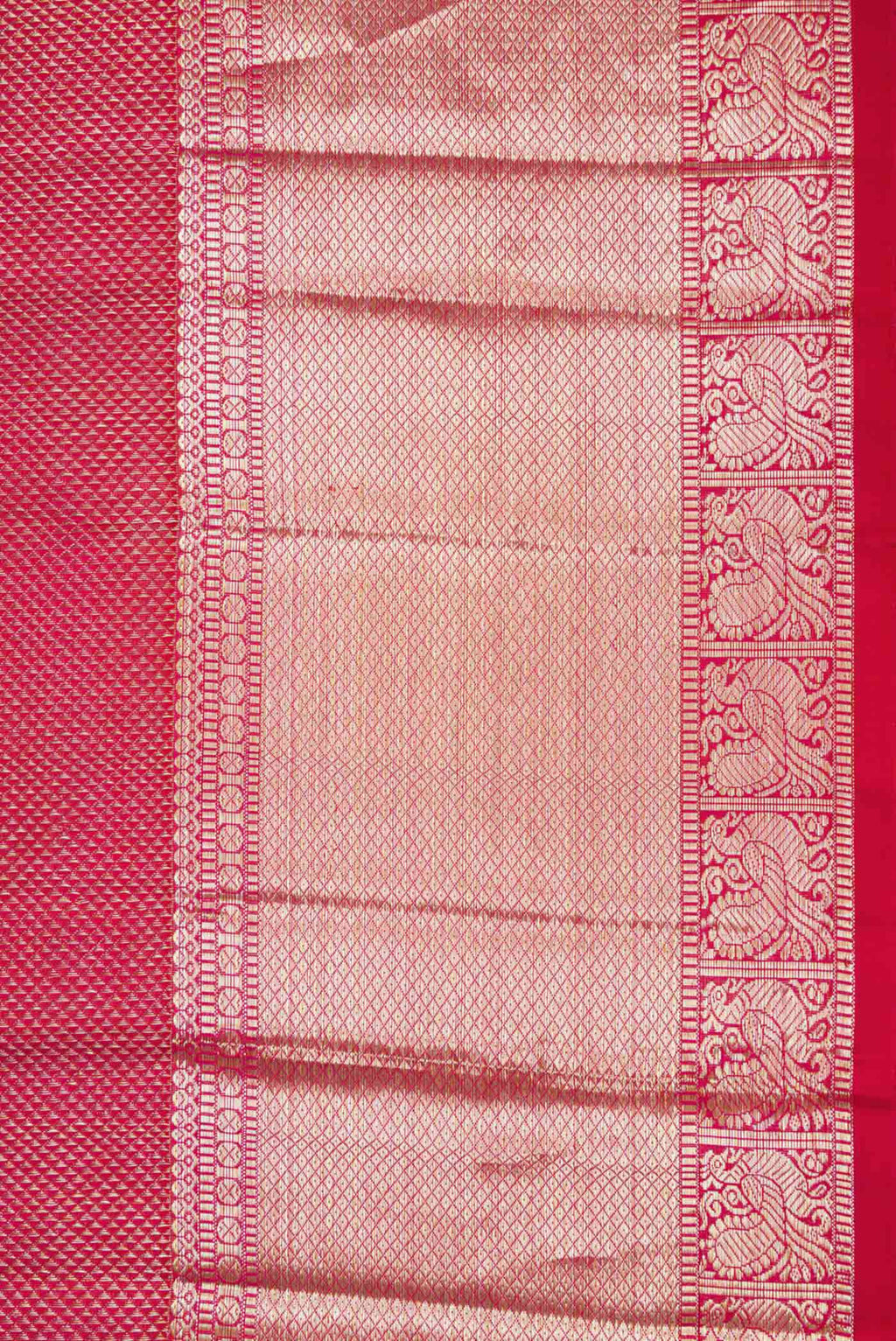 Border image of Pink Dual Tone Kanchipuram Silk Saree with Zari Brocade on the body and Zari Border