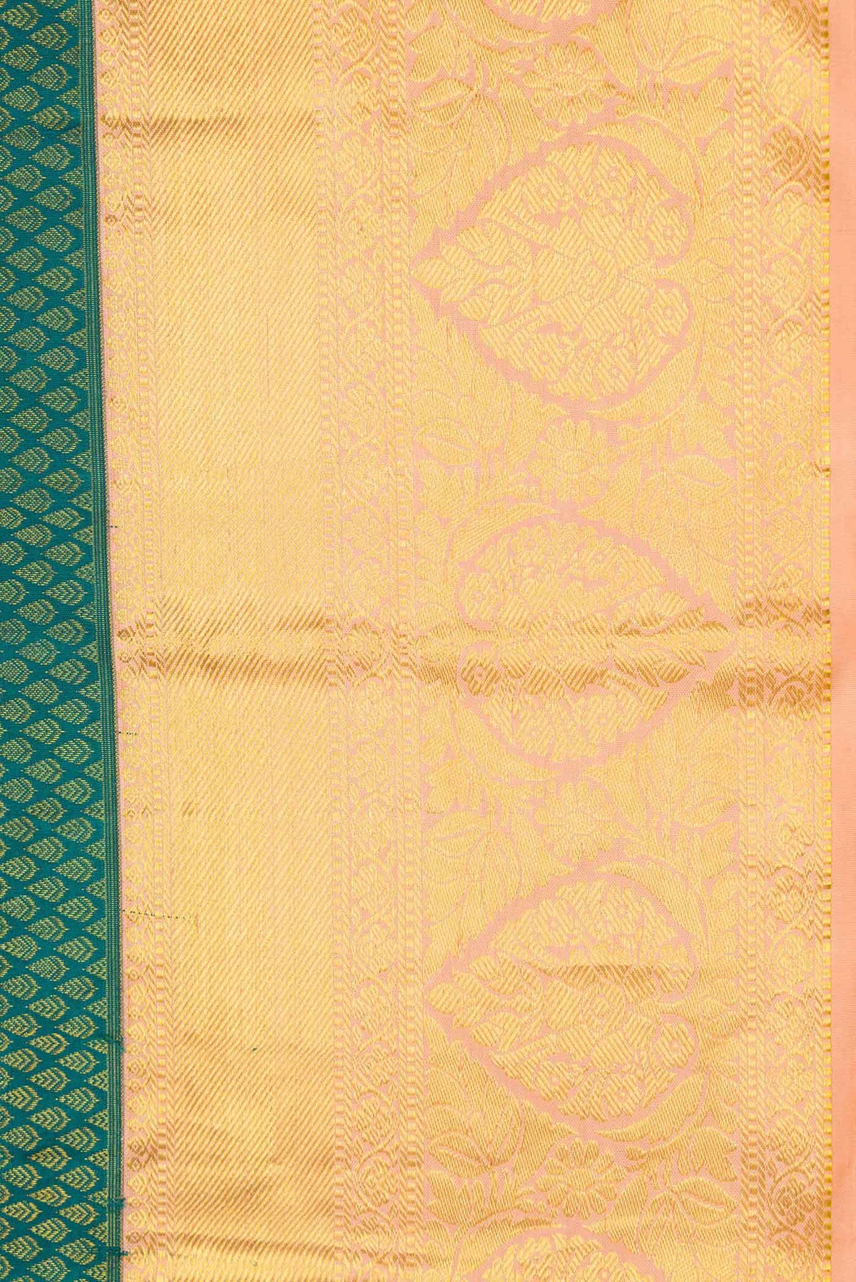 Border image of Green Dual Tone Kanchipuram Silk Saree with Zari Brocade on the body and Zari Border