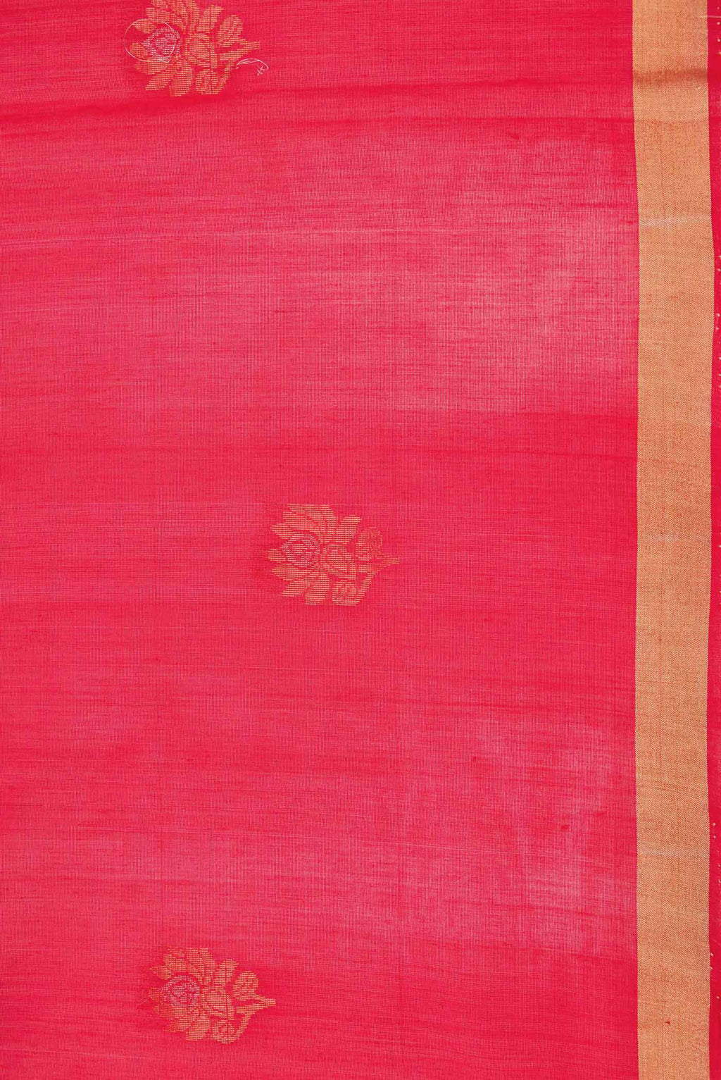Border image of Red Dual Tone Silk Cotton Saree with Zari Butta on the body and Zari Border
