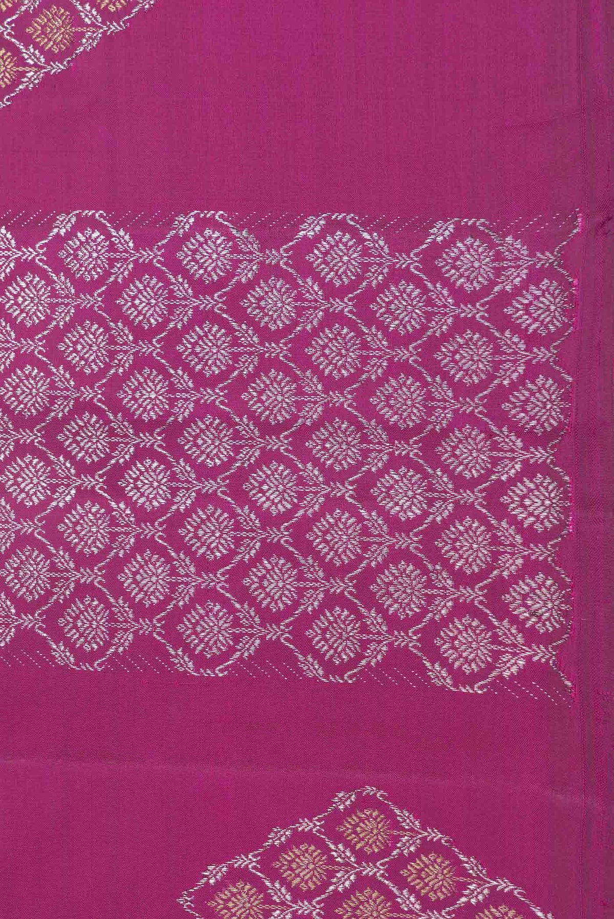 Border image of Magenta Dual Tone Kanchipuram Saree with Zari Butta on the body and Zari Border