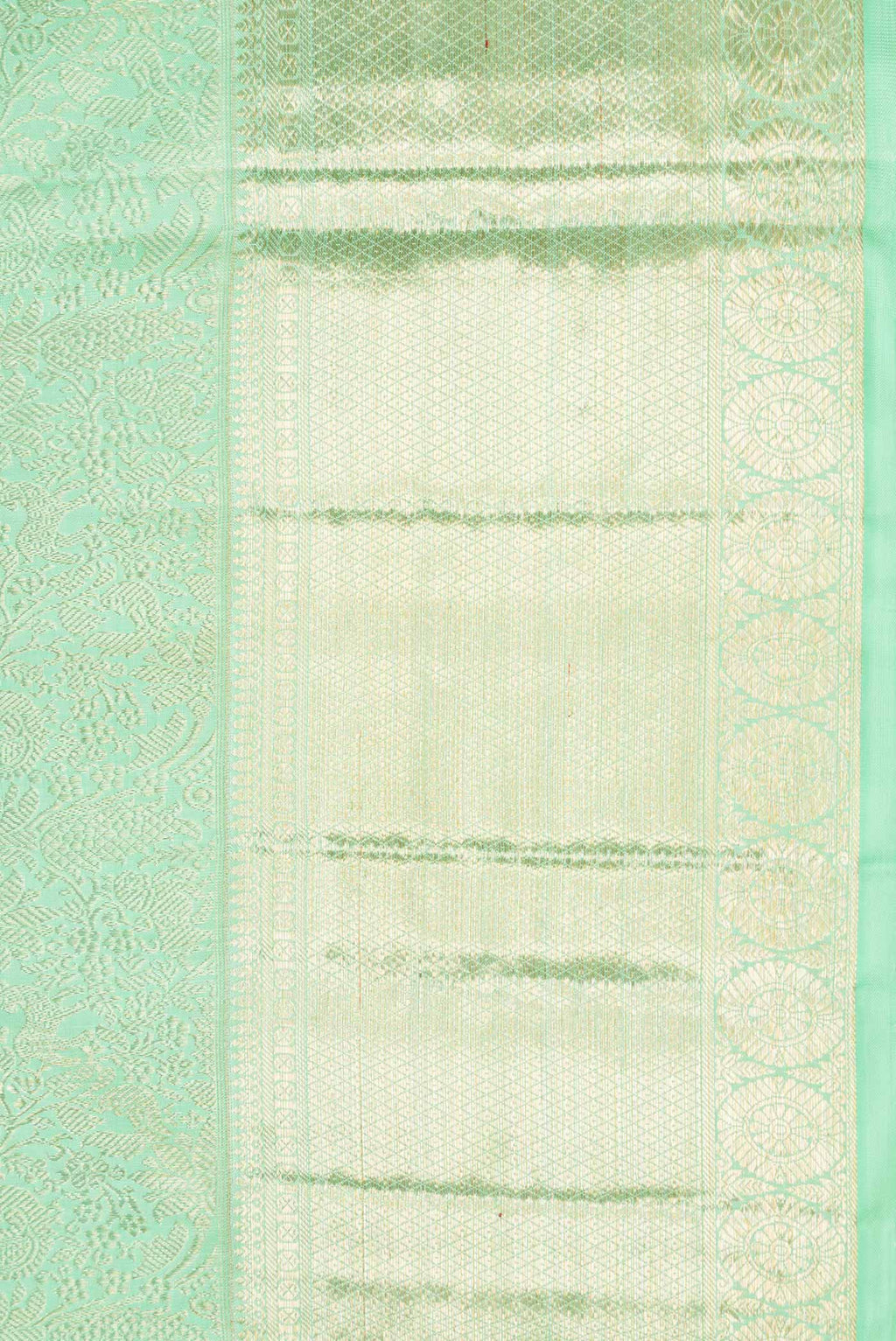 Border image of Light Green Dual Tone Kanchipuram Silk Saree with Zari Brocade on the body and Zari Border