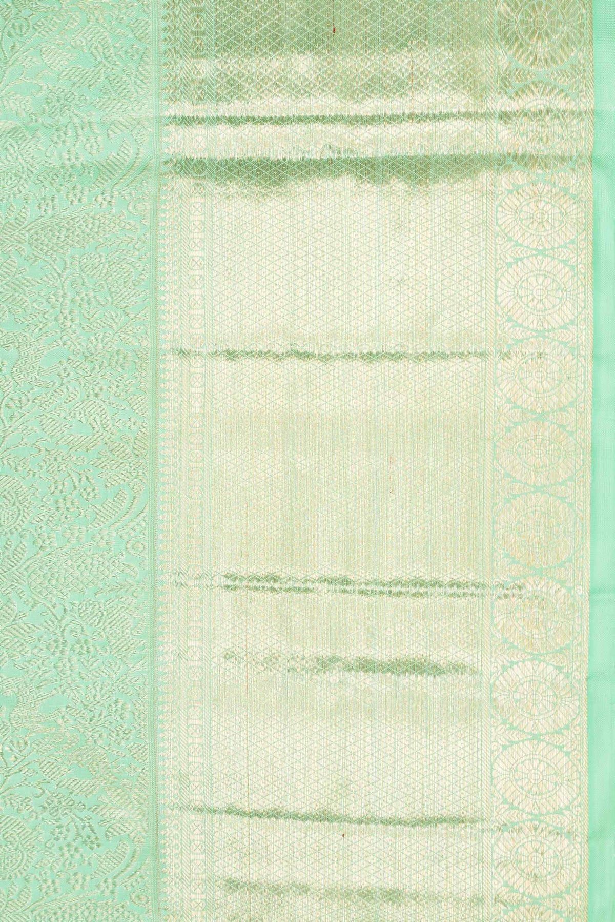 Border image of Light Green Dual Tone Kanchipuram Silk Saree with Zari Brocade on the body and Zari Border