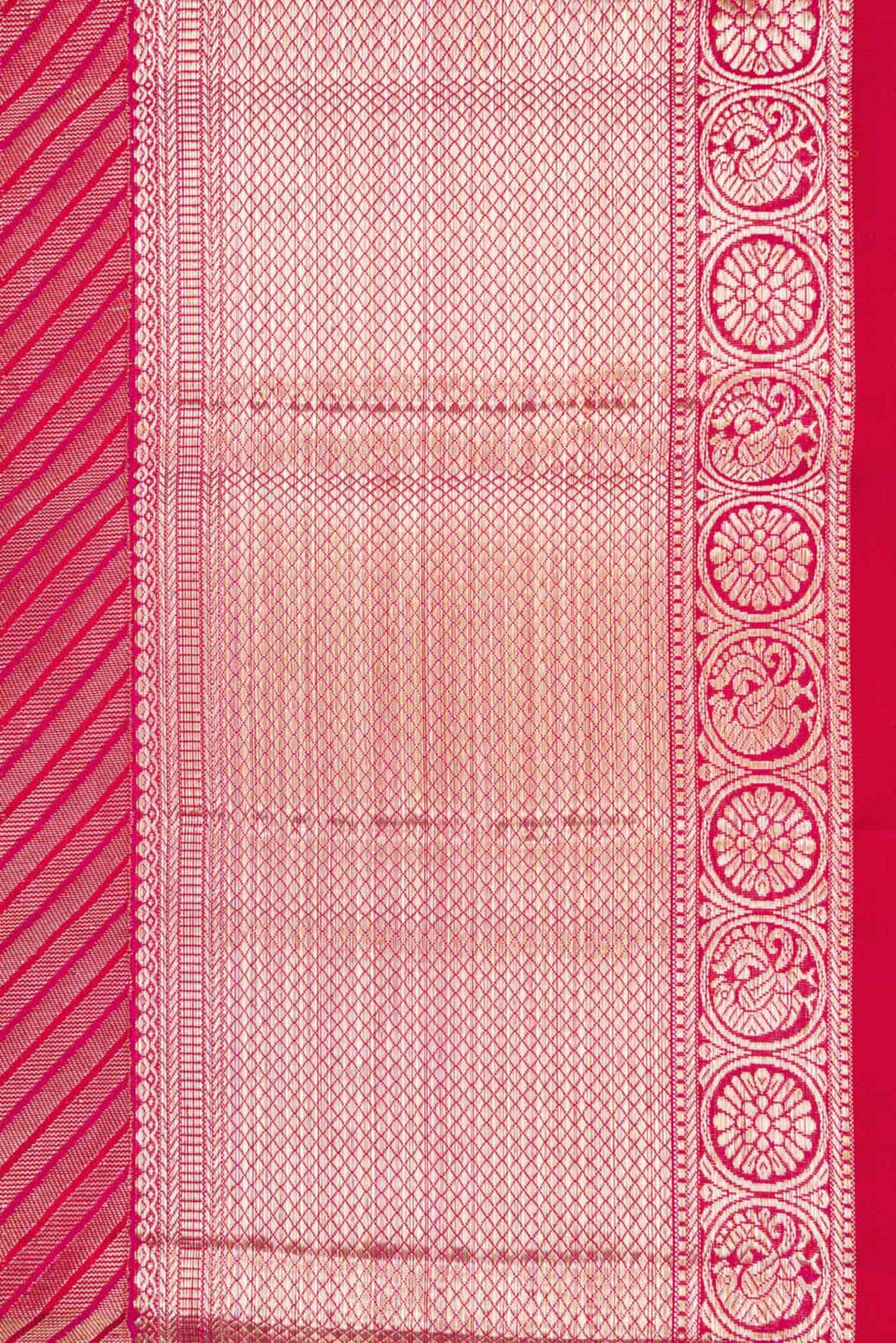 Border image of Pink Dual Tone Kanchipuram Silk Saree with Zari Brocade on the body and Zari Border