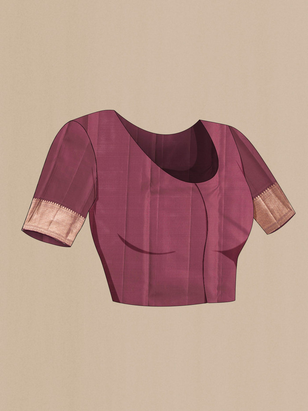 Close up image of the blouse of Blue Kanchipuram Silk Saree with Zari Butta on the body and Zari Border