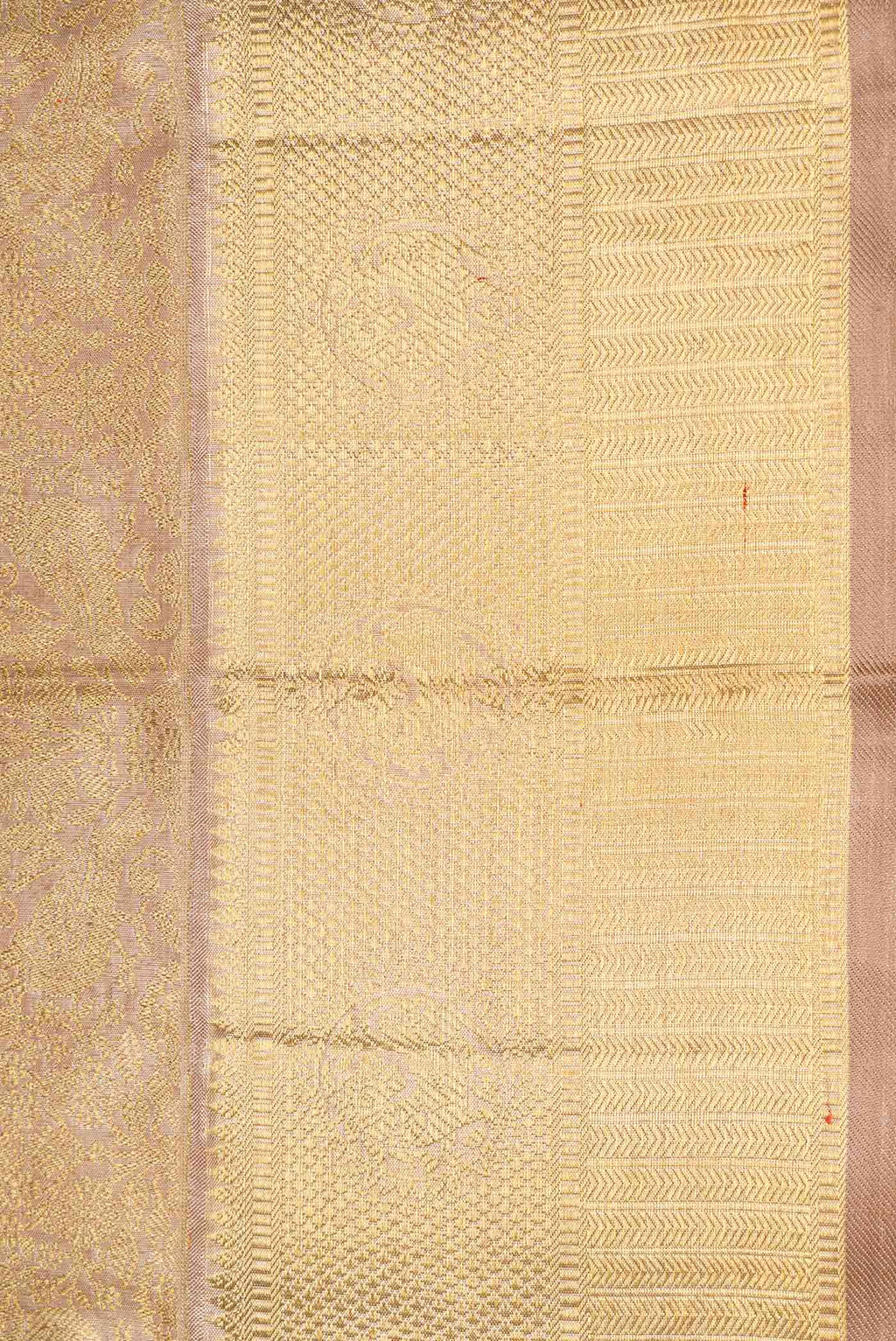Border image of Pure Silk Pure Zari Dark Beige Dual Tone Kanchipuram Saree with Zari Brocade on the body and Zari Border