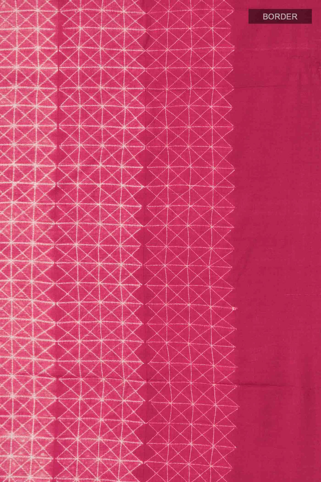 Border image of Red Tussar Silk Saree Printed design on the body and Plain Border
