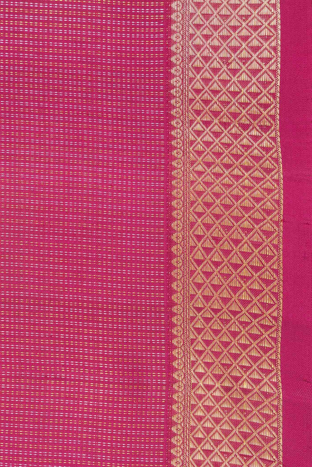 Border image of Pink Dual Tone Kanchipuram Silk Saree with Zari Brocade on the body and Zari Border