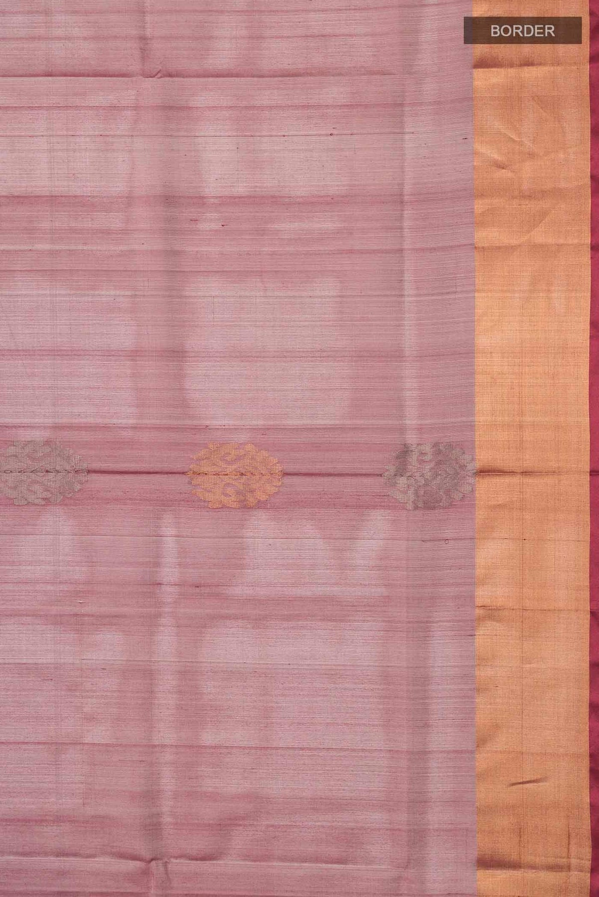 Border image of Mauve Uppada Silk Saree with Zari Butta on the body and Zari Border