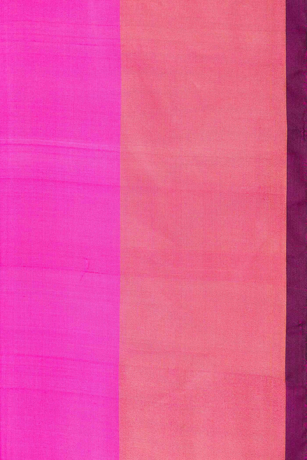 Border image of Pink Dual Tone Uppada Silk Saree with Plain Body and Zari Border