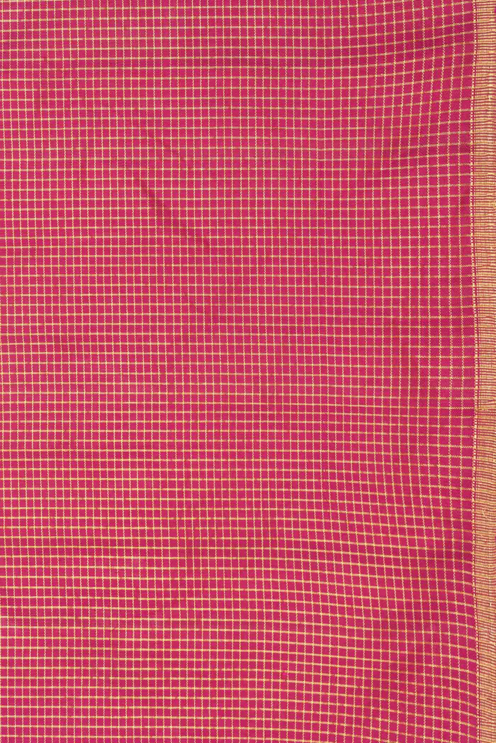 Border image of Red Dual Tone Kanchipuram Saree with Checked design on the body and Zari Border