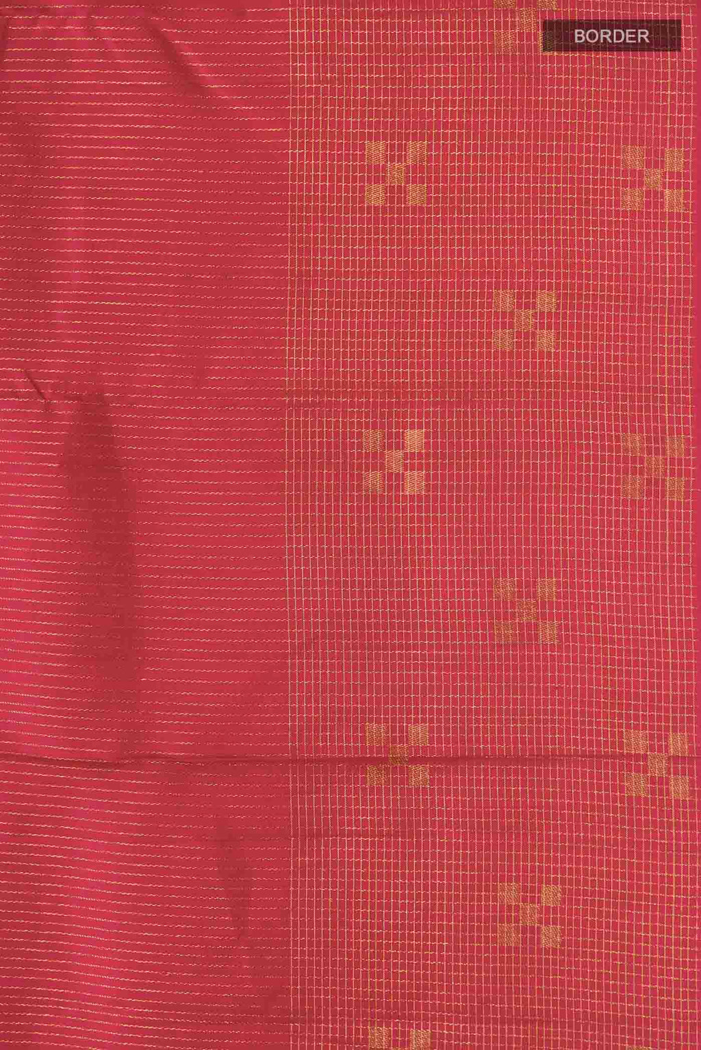 Border image of Maroon Kanchipuram Silk Saree with Stripes on the body and Zari Border