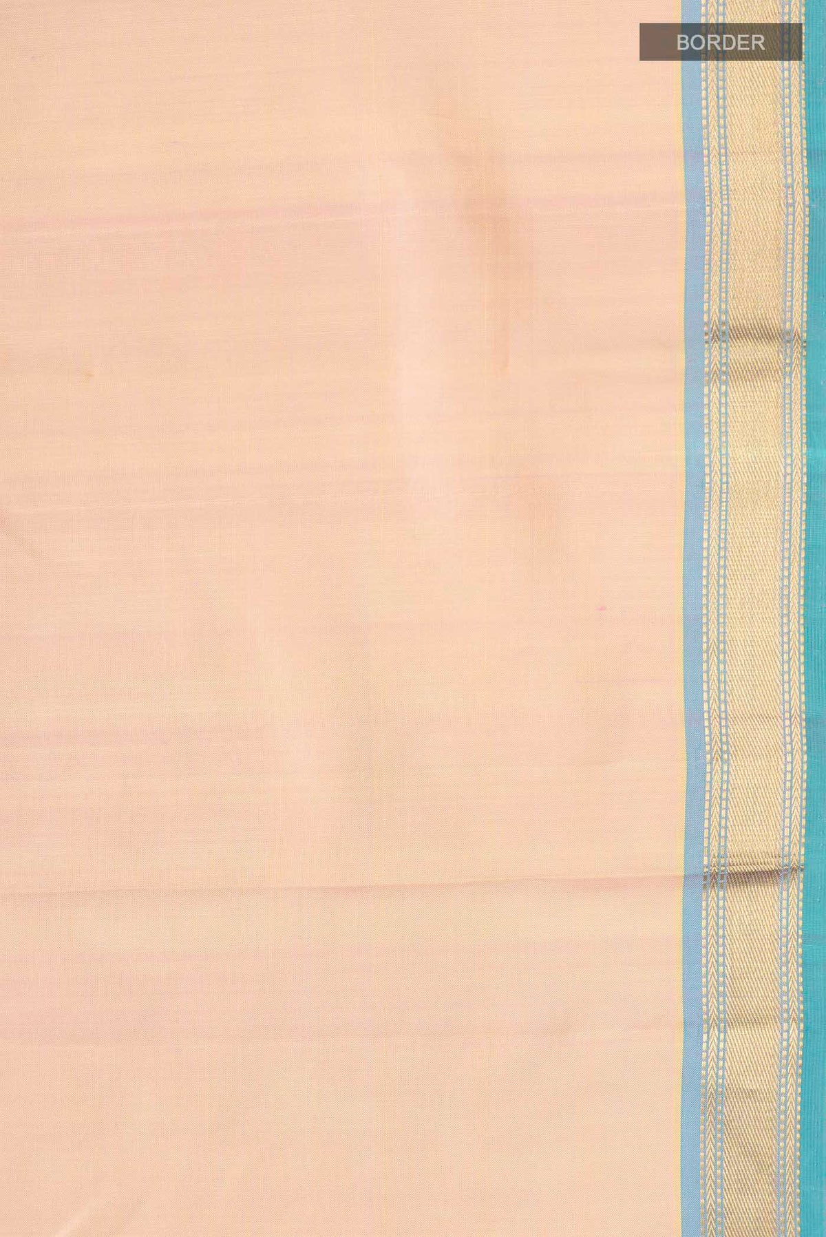 Border image of Rose Gold Kanchipuram Silk Saree with Plain Body and Zari Border