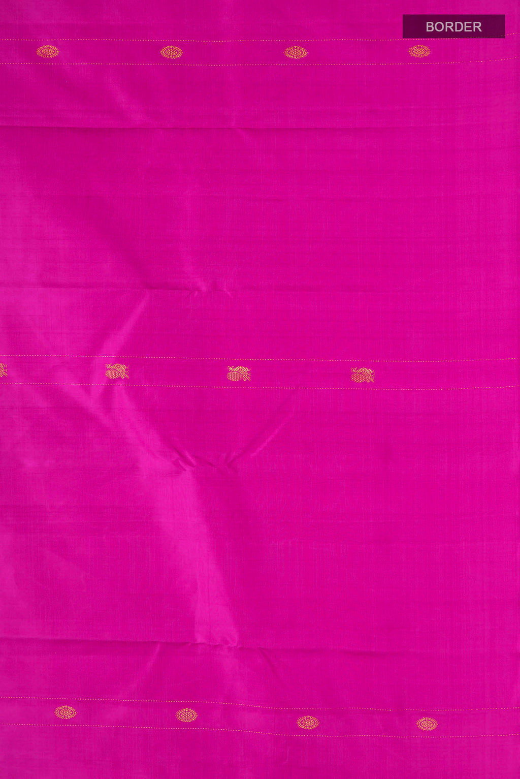 Border image of Pink Kanchipuram Silk Saree with Zari Butta on the body and Without Border