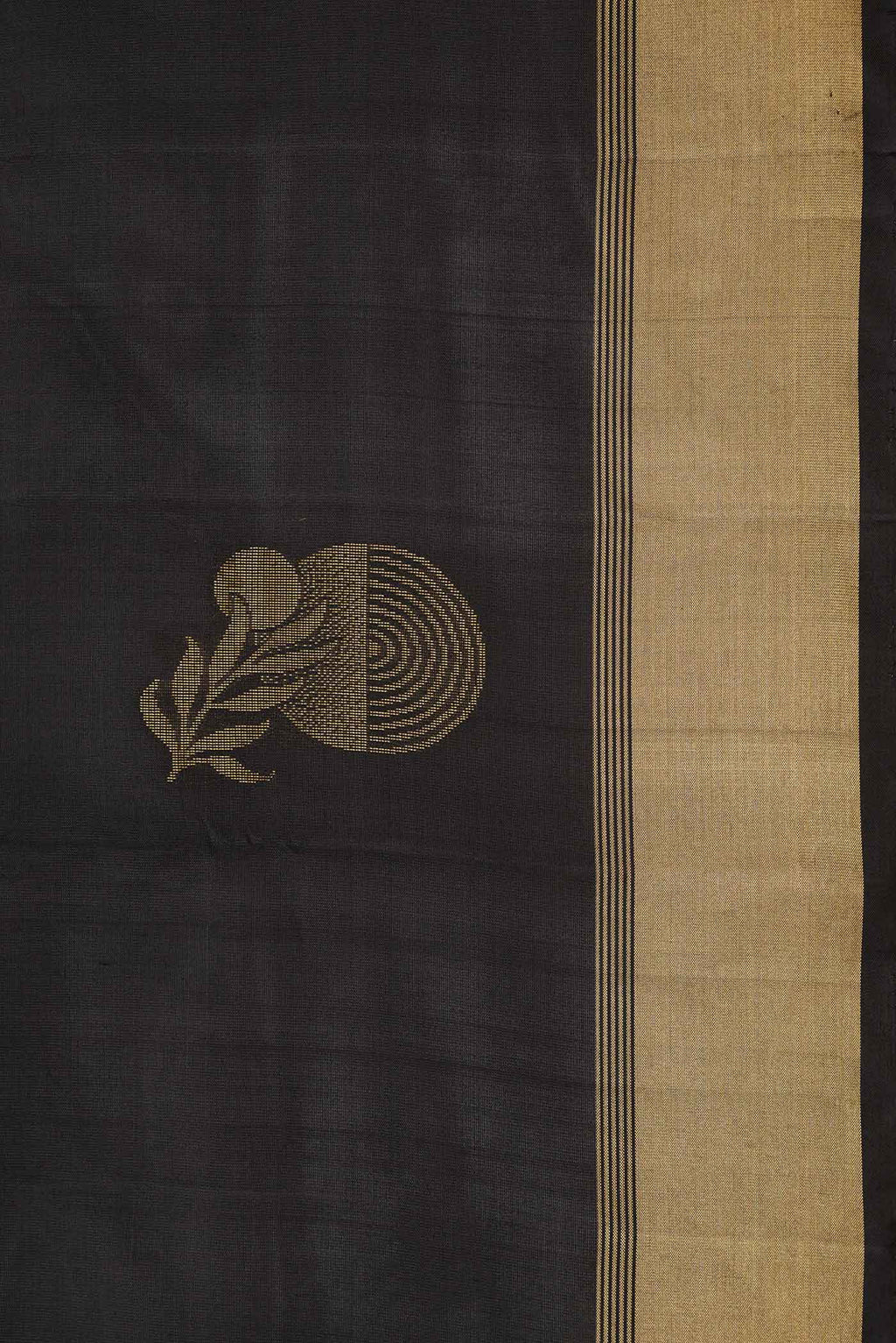 Border image of Black Dual Tone Soft Silk Saree with Zari Butta on the body and Zari Border