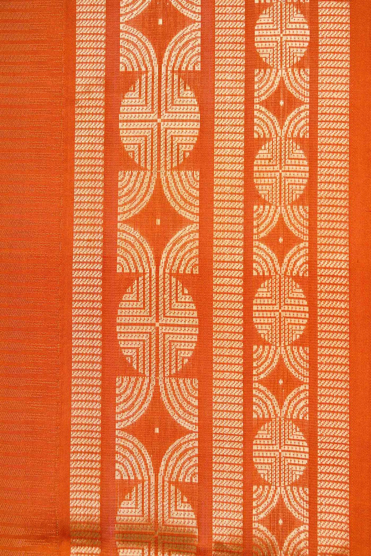 Border image of Mustard Dual Tone Soft Silk Saree with Stripes on the body and Zari Border