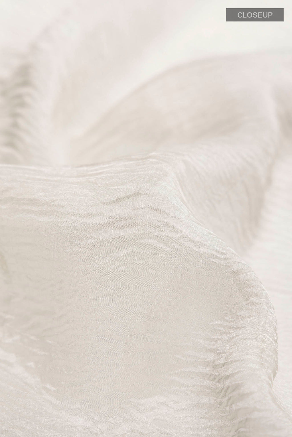 Close up of Silver Tissue Silk Saree with Plain Body and Embroidery Border displaying folds
